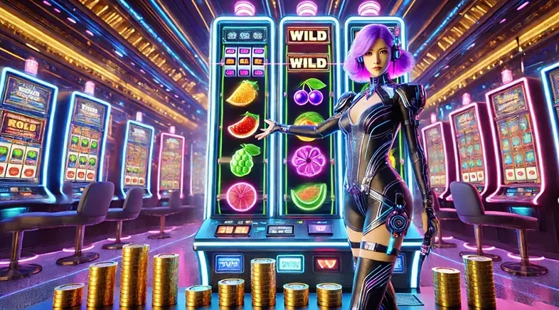 Permainan slot mobile dengan panel reel dan kontrol putaran
